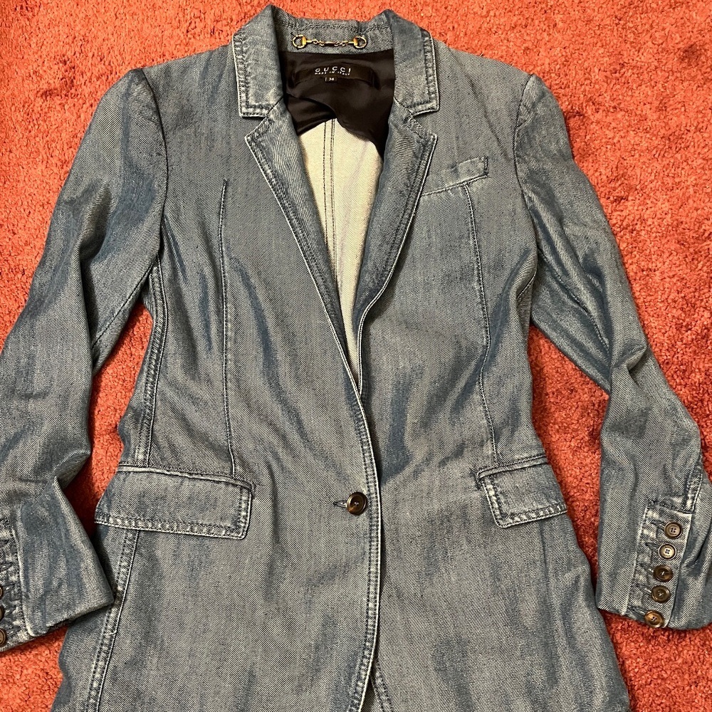 Gucci Blue Denim Blazer